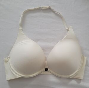 VS Victoria's Secret Cream Ivory Halter Plunge Push Up Bra
